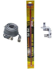 CB Antenna Kit - Firestik FS-2 Red Single Antenna RG8X Coax & Bracket Combo - CB Radio Supply