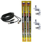 CB Antenna Kit - Firestik FS-2 White Dual Antenna RG59U Cophase Coax & Brackets Combo - CB Radio Supply