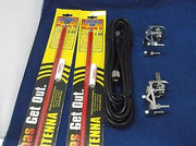 CB Antenna Kit - Firestik FS-4 Red Dual Antenna RG59U Cophase Coax & Brackets Combo - CB Radio Supply