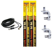 CB Antenna Kit - Firestik FS-5 White Dual Antenna RG59U Cophase Coax & Brackets Combo - CB Radio Supply
