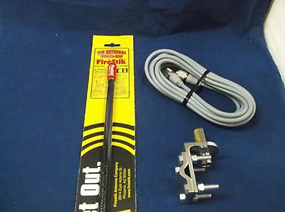 CB Antenna Kit - Firestik KW-2 Black Single Antenna RG8X Coax & Bracket Combo - CB Radio Supply