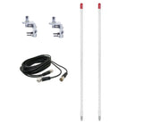 CB Antenna Kit - Firestik KW-2 White Dual Antenna RG59U Cophase Coax & Brackets Combo - CB Radio Supply