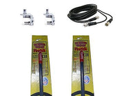 CB Antenna Kit - Firestik KW-5 Black Dual Antenna RG59U Cophase Coax & Brackets Combo - CB Radio Supply