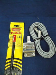 CB Antenna Kit - Firestik KW-5 Black Single Antenna RG8X Coax & Bracket Combo - CB Radio Supply