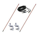 CB Antenna Kit - Francis CB22 3' Orange Fiberglass Dual Antenna RG59U Cophase Coax & Brackets Combo - CB Radio Supply