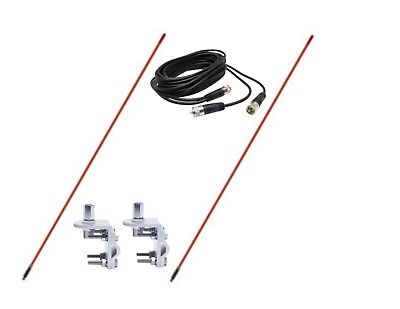 CB Antenna Kit - Francis CB22 3' Orange Fiberglass Dual Antenna RG59U Cophase Coax & Brackets Combo - CB Radio Supply