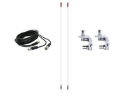 CB Antenna Kit - Francis CB22 3' White Fiberglass Dual Antenna RG59U Cophase Coax & Brackets Combo - CB Radio Supply