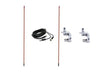 CB Antenna Kit - Francis CB24 4' Orange Fiberglass Dual Antenna RG59U Cophase Coax & Brackets Combo - CB Radio Supply