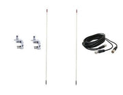 CB Antenna Kit - Francis CB24 4' White Fiberglass Dual Antenna RG59U Cophase Coax & Brackets Combo - CB Radio Supply