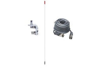 CB Antenna Kit - Francis CB24 4' White Fiberglass Single Antenna RG8X Coax & Bracket Combo - CB Radio Supply