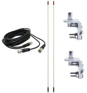 CB Antenna Kit - Francis CB26 5.5' White Fiberglass Dual Antenna RG59U Cophase Coax & Brackets Combo - CB Radio Supply