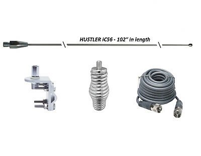 CB Antenna Kit - Hustler 102" CB Ham Antenna Whip & Installation Kit {Stainless Steel} - CB Radio Supply