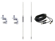 CB Antenna Kit - Hustler HQ27 Black Dual Antenna RG59U Cophase Coax & Brackets Combo - CB Radio Supply