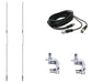 CB Antenna Kit - Hustler HQ27 White Dual Antenna RG59U Cophase Coax & Brackets Combo - CB Radio Supply