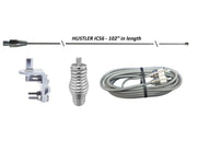 CB Antenna Kit - HUSTLER IC56 102" CB Radio Stainless Steel Whip Antenna & Installation Kit - 18' Belden RG8X - CB Radio Supply