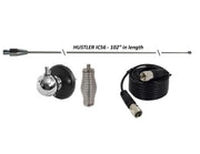 CB Antenna Kit - HUSTLER IC56 102" CB Radio Stainless Steel Whip Antenna & Installation Kit - 18' RG58, Ball Mount - CB Radio Supply