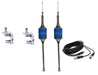 CB Antenna Kit - Hustler SCB Blue Dual Antenna RG59U Cophase Coax & Brackets Combo - CB Radio Supply