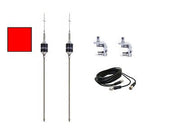 CB Antenna Kit - Hustler SCB Red Dual Antenna RG59U Cophase Coax & Brackets Combo - CB Radio Supply