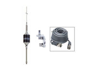 CB Antenna Kit - Hustler SCB-S Black Single Antenna RG8X Coax & Bracket Combo - CB Radio Supply