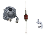 CB Antenna Kit - Hustler SCB-S Red Single Antenna RG8X Coax & Bracket Combo - CB Radio Supply