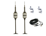 CB Antenna Kit - Hustler SCB-S White Dual Antenna RG59U Cophase Coax & Brackets Combo - CB Radio Supply
