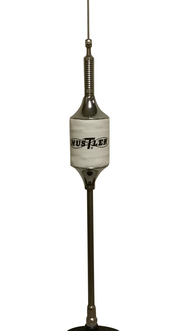 CB Antenna Kit - Hustler SCB-S White Dual Antenna RG59U Cophase Coax & Brackets Combo - CB Radio Supply