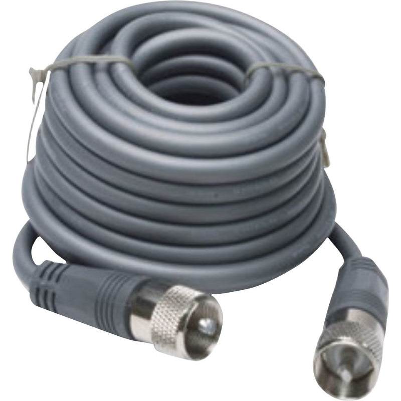 CB Antenna Kit - Hustler SCB-S White Single Antenna RG8X Coax & Bracket Combo - CB Radio Supply