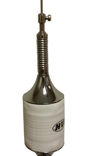 CB Antenna Kit - Hustler SCB-S White Single Antenna RG8X Coax & Bracket Combo - CB Radio Supply