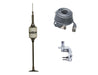 CB Antenna Kit - Hustler SCB-S White Single Antenna RG8X Coax & Bracket Combo - CB Radio Supply