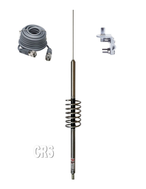 CB Antenna Kit - Predator K-1-12 Single Antenna RG8X Coax & Bracket Combo - CB Radio Supply
