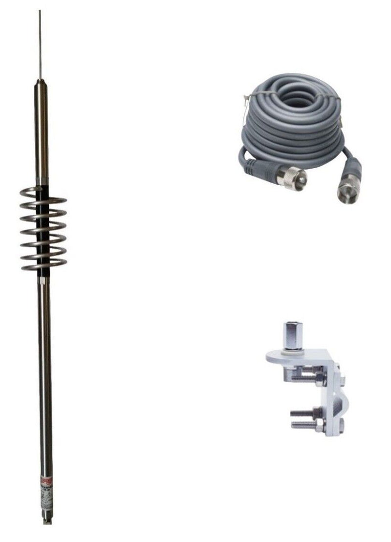 CB Antenna Kit - Predator K-1-27 Single Antenna RG8X Coax & Bracket Combo - CB Radio Supply