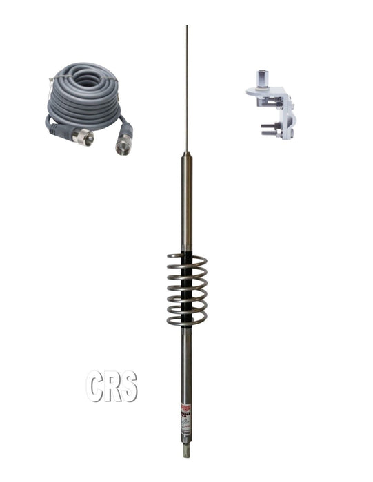 CB Antenna Kit - Predator K-1-6 Single Antenna RG8X Coax & Bracket Combo - CB Radio Supply