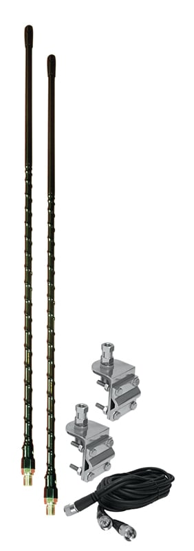 CB Antenna Kit - Procomm HSD995-4B 4' Dual Fiberglass Antenna Kit w/ 3 Way Mounts & Coax - CB Radio Supply