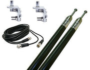 CB Antenna Kit - Skipshooter 4' Black Dual Antenna RG59U Cophase Coax & Brackets Combo - CB Radio Supply