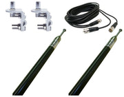 CB Antenna Kit - Skipshooter 6' Black Dual Antenna RG59U Cophase Coax & Brackets Combo - CB Radio Supply