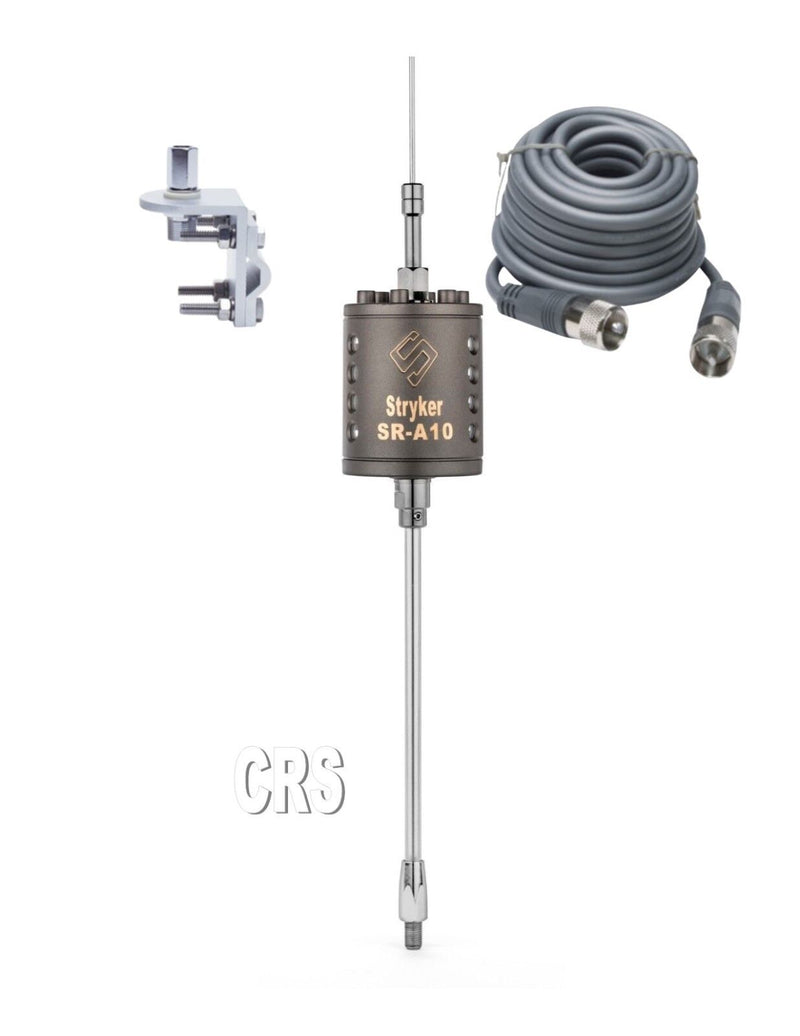 CB Antenna Kit - Stryker SR-A10 Single Antenna RG8X Coax & Bracket Combo - CB Radio Supply