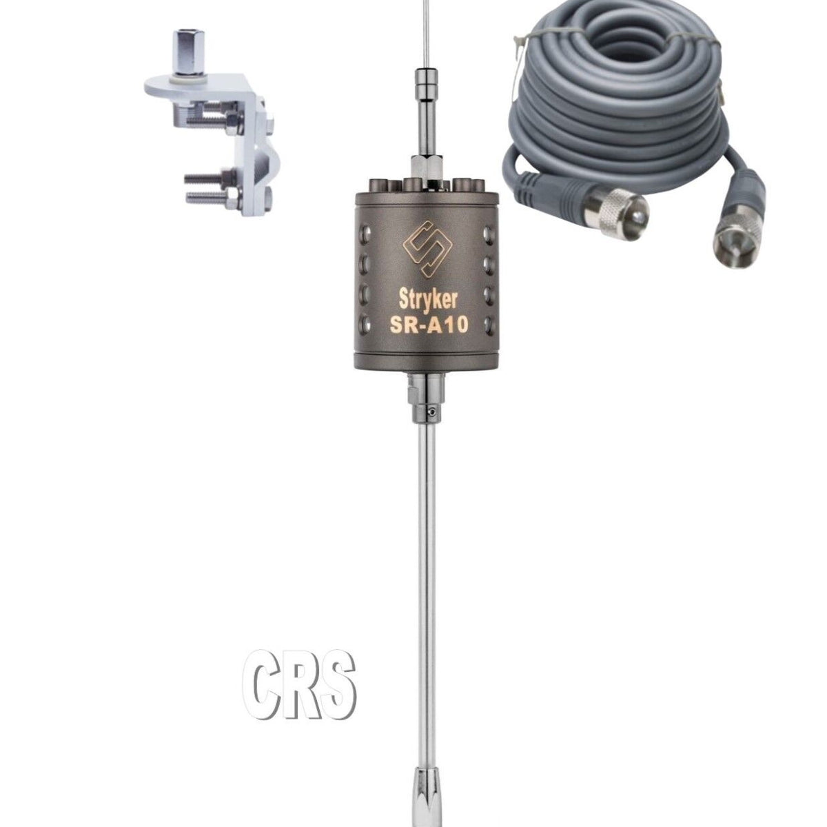 CB Antenna Kit - Stryker SR-A10 Single Antenna RG8X Coax & Bracket Com ...