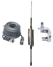 CB Antenna Kit - Tram Browning BR-78 Single Antenna RG8X Coax & Bracket Combo - CB Radio Supply