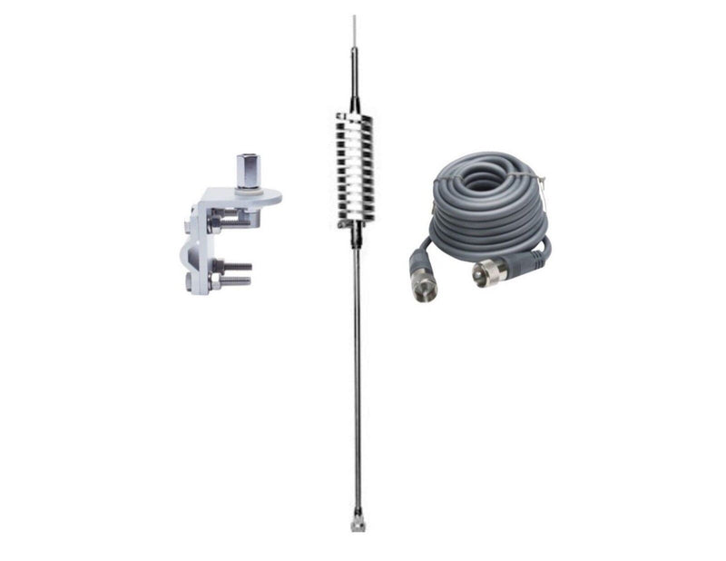 CB Antenna Kit - Tram Browning BR-79 Single Antenna RG8X Coax & Bracket Combo - CB Radio Supply