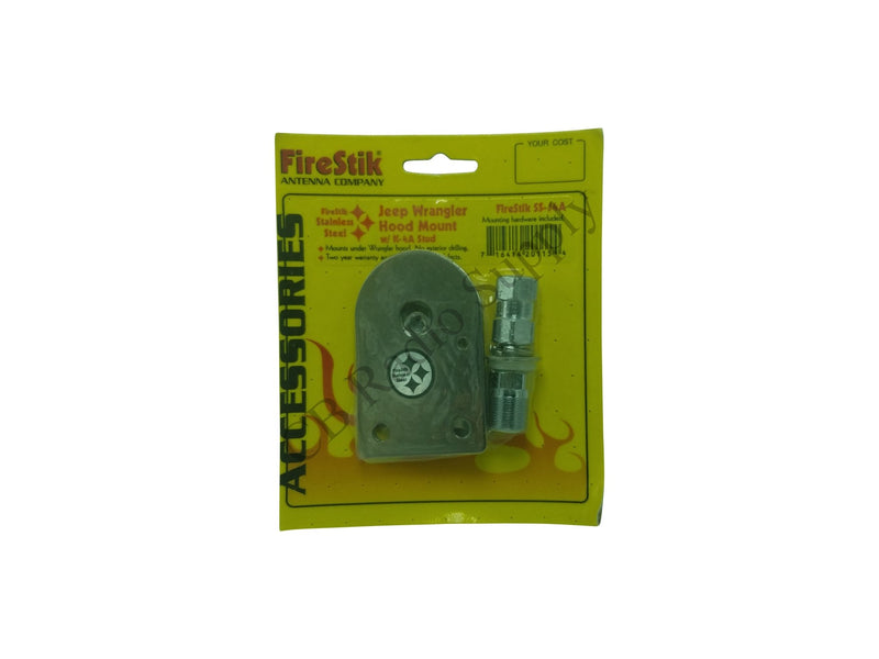 CB Antenna Mount - FireStik SS-J4A Stainless Steel Jeep Wrangler Antenna Hood Mount (1997-2006) - CB Radio Supply