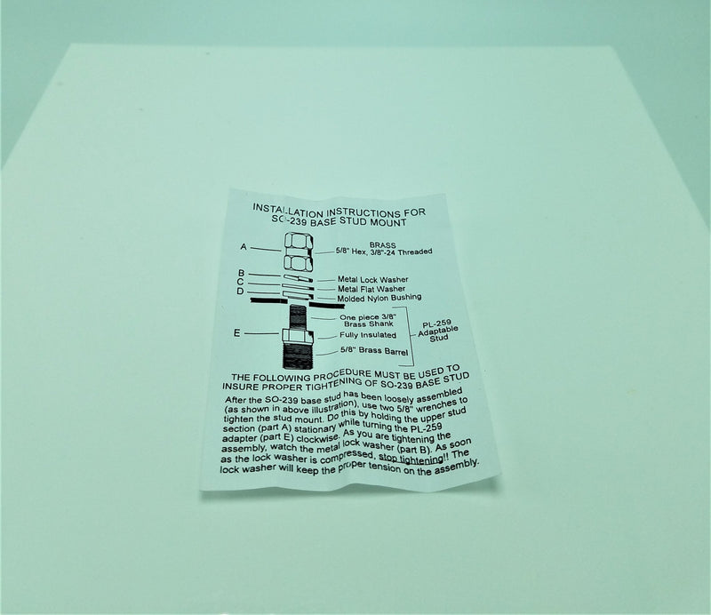 CB Antenna Mounts - Firestik SS-124A Antenna Flat Mount K-4A Stud - CB Radio Supply