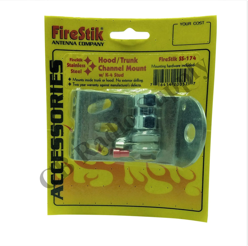 Cb Antenna Mounts - Firestik SS-174 Deep Hood Channel Mount "Tall" with K-4 Stud - CB Radio Supply