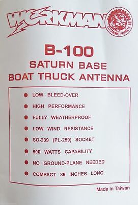 CB Base Station Antenna Kit - Workman Saturn B-100 CB Base Station Antenna & 50' Gold Plated RG8X Coax - CB Radio Supply