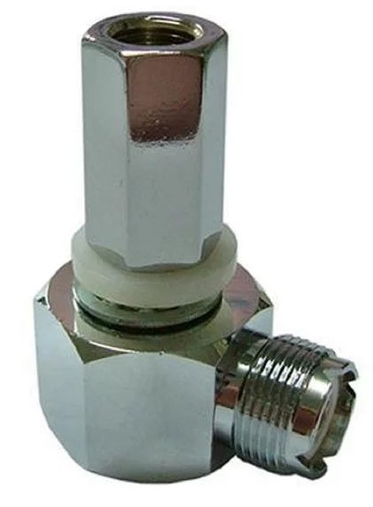 CB Radio Accessories - Workman SM1-L Right Angle SO-239 to 3/8" x 24 Threaded Stud Antenna Mount - CB Radio Supply