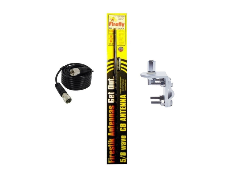 CB Radio Antenna - Firestik Firefly FL-3 Black Combo Kit with 18' RG58 Coax and Mount - CB Radio Supply