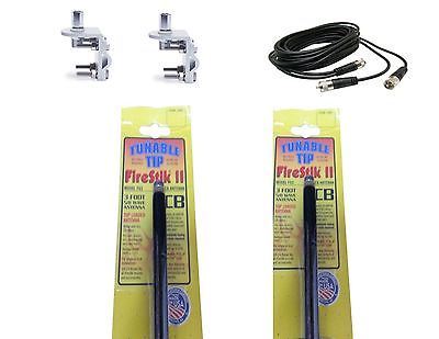 CB Radio Antenna - Firestik Firefly FS-3 Dual Combo Kit with 18' RG59u Dual Cophase Coax and Mounts - CB Radio Supply