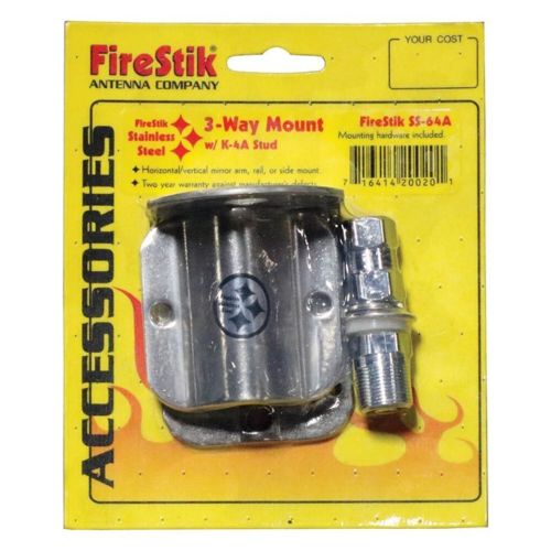 CB Radio Antenna Mount-Firestik SS64A Stainless Steel 3 Way CB Radio Antenna Mount - CB Radio Supply