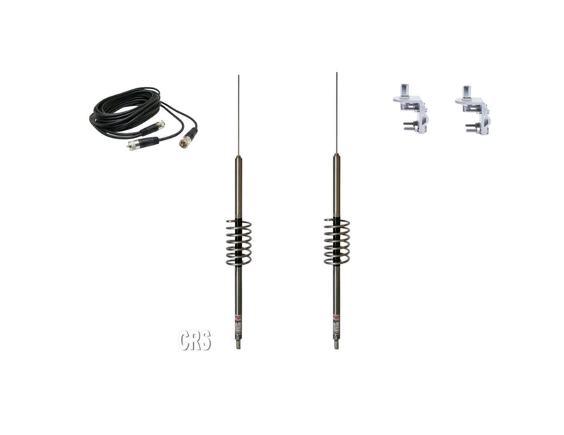 CB Radio Antenna - Predator 10K Competition Antenna (9" Shaft K-1-9) Dual Combo Kit with 18' RG59u Dual Cophase Coax and Mounts - CB Radio Supply