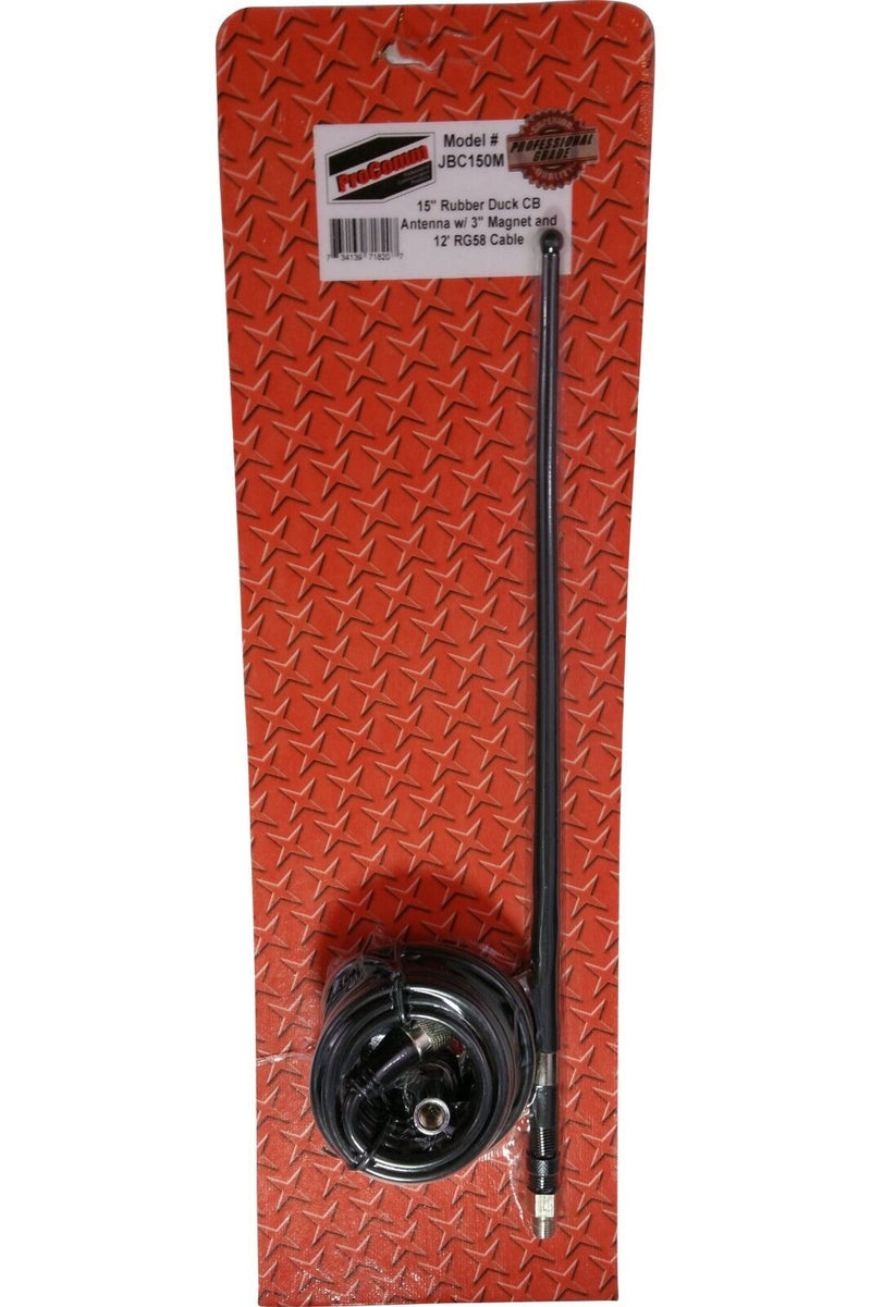 CB Radio Antenna - ProComm JBC150M 15" Magnet Mount Heavy Duty Rubber Duck Antenna CB - CB Radio Supply