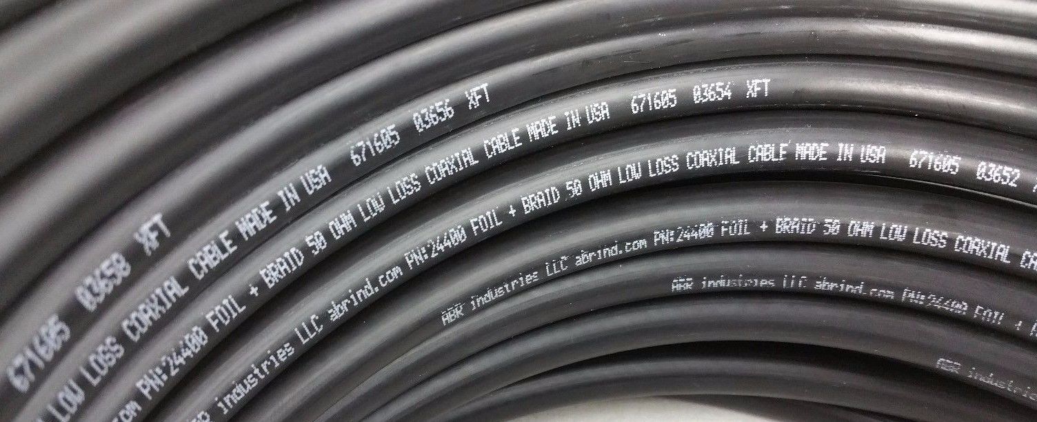 CB Radio Coax Cable - 50' ABR Industries LMR 240UF Type RG8X Base Coax Cable - CB Radio Supply